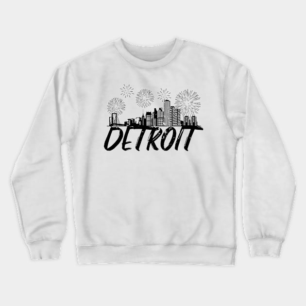 Detroit Skyline City Crewneck Sweatshirt by A-Buddies